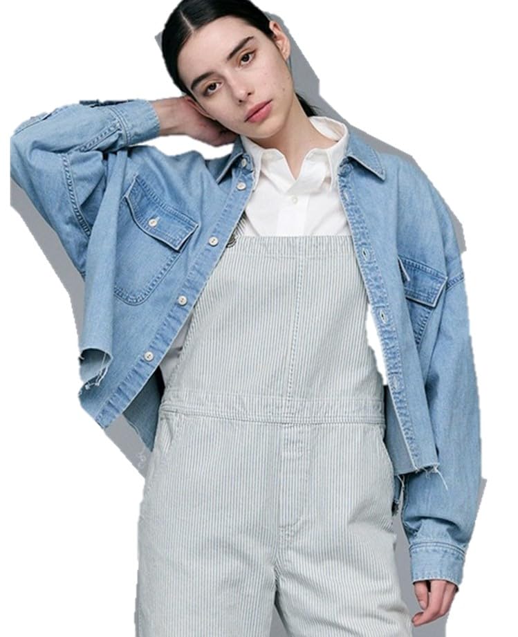 Amazon | [ジョンブル] ヴィンテージ デニムクロップドシャツ